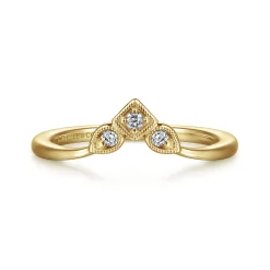 Best Gabriel & Co. 14K Yellow Gold Diamond Curved Anniversary Band - 0.06 ct