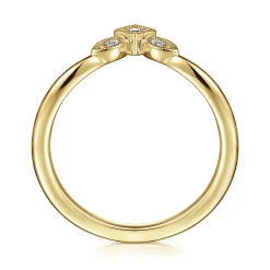 Best Gabriel & Co. 14K Yellow Gold Diamond Curved Anniversary Band - 0.06 ct