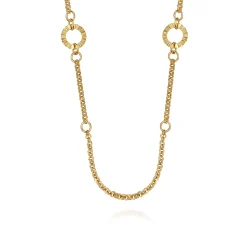 Outlet Gabriel & Co. 14K Yellow Gold Diamond Cut Station Necklace