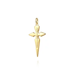 Sale Gabriel & Co. 14K Yellow Gold Diamond Dagger Pendant
