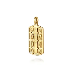 Gabriel & Co. 14K Yellow Gold Diamond Dog Tag Pendant