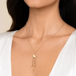 Sale Gabriel & Co. 14K Yellow Gold Diamond Drop Chandelier Necklace