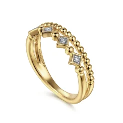 Best Gabriel & Co. 14K Yellow Gold Diamond Easy Stackable Ring-Bujukan