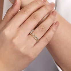 Best Gabriel & Co. 14K Yellow Gold Diamond Easy Stackable Ring-Bujukan