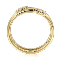 Best Gabriel & Co. 14K Yellow Gold Diamond Easy Stackable Ring 0.08ct