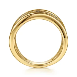Best Gabriel & Co. 14K Yellow Gold Diamond Easy Stackable Ring