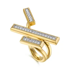 Best Gabriel & Co. 14K Yellow Gold Diamond Elongated Pyramid Bypass Ring