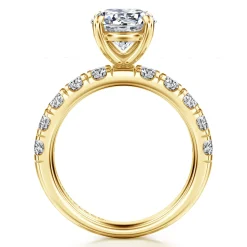 Best Gabriel & Co. 14K Yellow Gold Diamond Engagement Ring