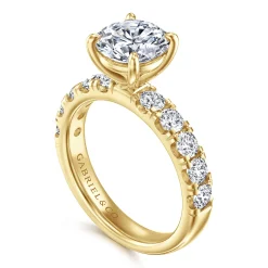 Best Gabriel & Co. 14K Yellow Gold Diamond Engagement Ring