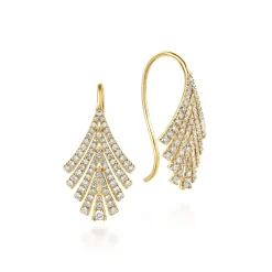 Outlet Gabriel & Co. 14K Yellow Gold Diamond Fan Fish Wire Earrings