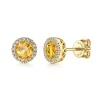 Sale Gabriel & Co. 14K Yellow Gold Diamond Halo Stud Earrings