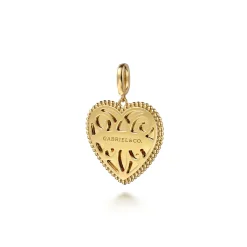 Best Gabriel & Co. 14K Yellow Gold Diamond Heart Pendant With Detachable Bail