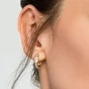 New Gabriel & Co. 14K Yellow Gold Diamond Hexagon Huggies