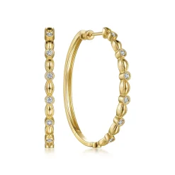 Discount Gabriel & Co. 14K Yellow Gold Diamond Hoop Earrings in size 40mm
