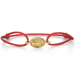 Best Gabriel & Co. 14K Yellow Gold Diamond Hourglass Red Cord Bracelet