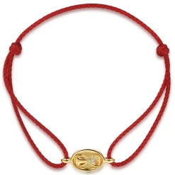 Best Gabriel & Co. 14K Yellow Gold Diamond Hourglass Red Cord Bracelet