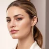 Outlet Gabriel & Co. 18K Yellow Gold Diamond Huggie Drop Earrings