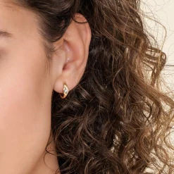 New Gabriel & Co. 14K Yellow Gold Diamond Huggie Earrings
