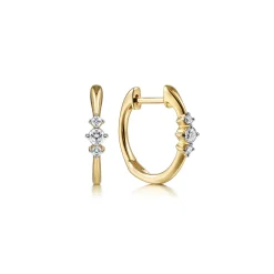 Best Gabriel & Co. 14K Yellow Gold Diamond Huggie Earrings 0.1ct