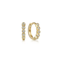 Hot Gabriel & Co. 14K Yellow Gold Diamond Huggie Earrings 10mm