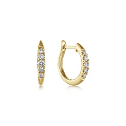Outlet Gabriel & Co. 14K Yellow Gold Diamond Huggie Earrings 15mm