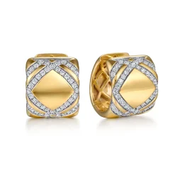 Best Gabriel & Co. 18K Yellow Gold Diamond Huggie Earrings