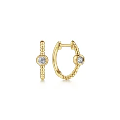 Best Gabriel & Co. 14K Yellow Gold Diamond Huggie Earrings-Bujukan