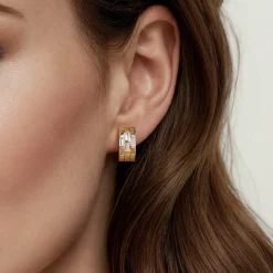 Discount Gabriel & Co. 18K Yellow Gold Diamond Huggie Earrings