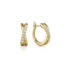 Best Gabriel & Co. 14K Yellow Gold Diamond Huggies Earrings 15mm