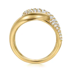 Discount Gabriel & Co. 14K Yellow Gold Diamond Interlocking Ladies Ring
