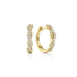 Gabriel & Co. 14K Yellow Gold Diamond Intricate Hoop Earrings