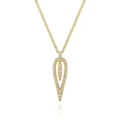 Sale Gabriel & Co. 14K Yellow Gold Diamond Inverted Teardrop Pendant Necklace