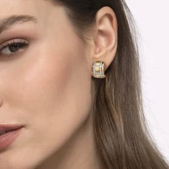 Hot Gabriel & Co. 18K Yellow Gold Diamond J Hoop Stud Earrings