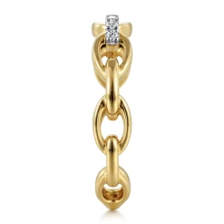 Sale Gabriel & Co. 14K Yellow Gold Diamond Link Chain Ring