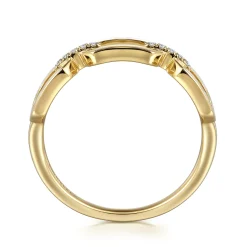 Clearance Gabriel & Co. 14K Yellow Gold Diamond Link Chain Ring
