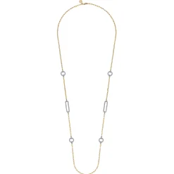 Gabriel & Co. 14K Yellow Gold Diamond Link Station Necklace