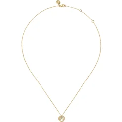 Hot Gabriel & Co. 14K Yellow Gold Diamond Love Knot Heart Pendant Necklace