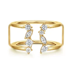 Outlet Gabriel & Co. 14K Yellow Gold Diamond Marquise Open Smart Ring Enhancer