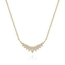 Online Gabriel & Co. 14K Yellow Gold Diamond Marquise Curved Bar Necklace