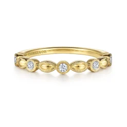 Hot Gabriel & Co. 14K Yellow Gold Diamond Marquise Shape Stackable Ring