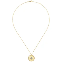 Outlet Gabriel & Co. 14K Yellow Gold Diamond Medallion Necklace with Diamond Star