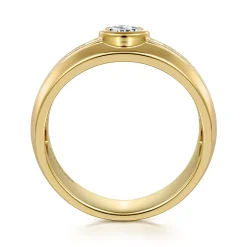 Clearance Gabriel & Co. 14K Yellow Gold Diamond Mens Engagement Ring in High Polished Finish