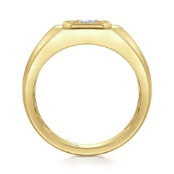 Discount Gabriel & Co. 14K Yellow Gold Diamond Mens Engagement Ring in High Polish Finish
