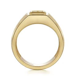 New Gabriel & Co. 14K Yellow Gold Diamond Mens Engagement Ring in High Polish Finish