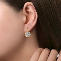 Online Gabriel & Co. 14K Yellow Gold Diamond Pave Bujukan Drop Earrings