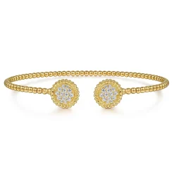 Hot Gabriel & Co. 14K Yellow Gold Diamond Pave Bujukan Bangle