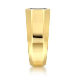 New Gabriel & Co. 14K Yellow Gold Diamond Pave Men's Ring in High Polish Finish