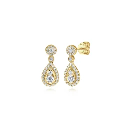 Online Gabriel & Co. 14K Yellow Gold Diamond Pear Shape Drop Earrings
