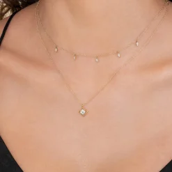 Hot Gabriel & Co. 14K Yellow Gold Diamond Pendant Necklace