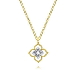 Hot Gabriel & Co. 14K Yellow Gold Diamond Pendant Necklace
